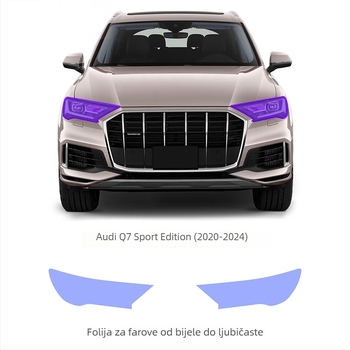 TPU zaštitna folija za Audi Q7 Sport Edition s promjenom boje pod svjetlom, bijelu na ljubičastu i bijelu na crnu