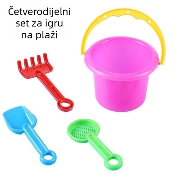 Set igračaka za plažu - plastični, 15 komada, Qiuzhen, u mrežastoj vrećici