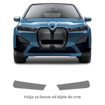 TPU proziran zaštitni film za svjetla za BMW IX i20 s promjenom boje pod svjetlom (bijela–ljubičasta, bijela–crna)