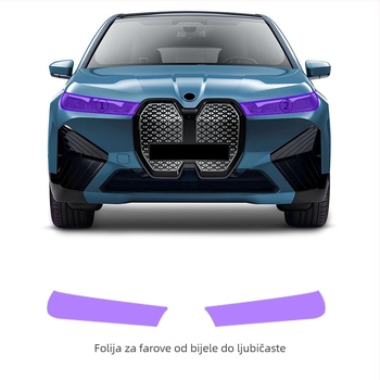 TPU proziran zaštitni film za svjetla za BMW IX i20 s promjenom boje pod svjetlom (bijela–ljubičasta, bijela–crna)