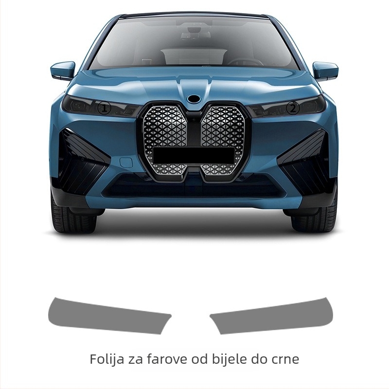 TPU proziran zaštitni film za svjetla za BMW IX i20 s promjenom boje pod svjetlom (bijela–ljubičasta, bijela–crna)