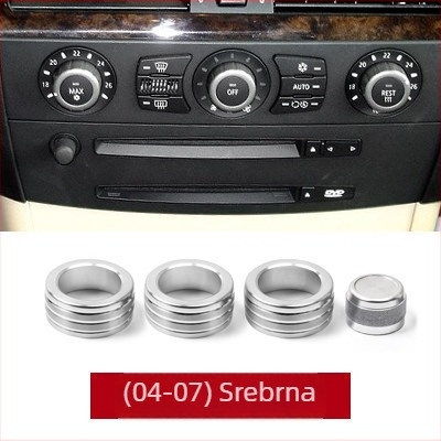 BMW E60 aluminijska unutarnja dodatna oprema – dekorativni prsten za tipke središnje konzole klime i zvuka