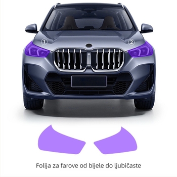 TPU zaštitno filmsko pokrivalo za farove s promjenom boje za BMW X1 (U11): od bijele do ljubičaste i od bijele do crne