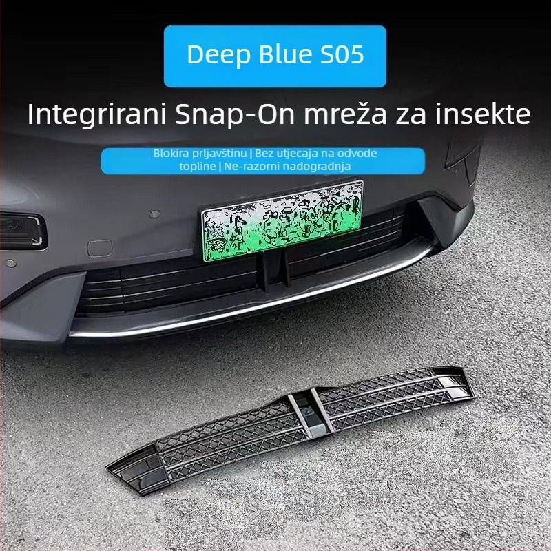 Dark Blue S05: dekorativna modifikacija spremnika vode s zaštitom od insekata za prednju i srednju mrežu