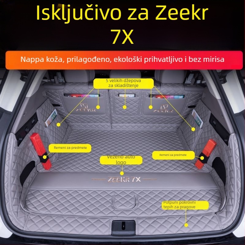 Zadnji tepih prtljažnika za Jike 7X — koža, potpuno pokriće