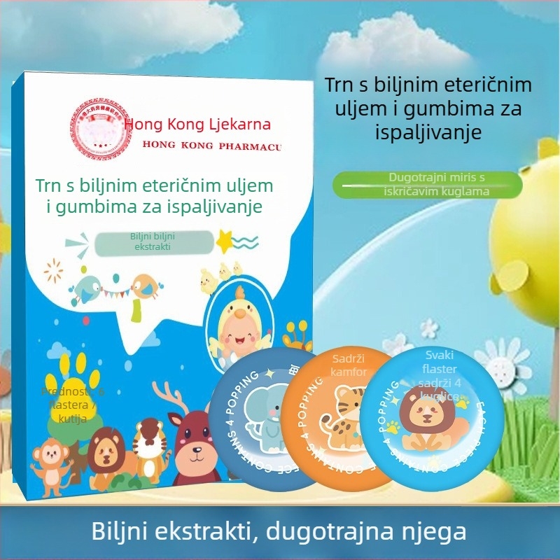 Patch s eteričnim uljem mugworta za djecu — odbija komarce i štiti od uboda, vodootporan, ljepilo