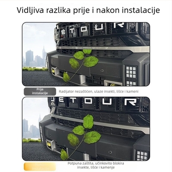 Mreža protiv insekata za modele 23–25 Jietu Traveler/Shanhai T2 – ABS, PK branda, vanjska strana automobila, bez demontaže