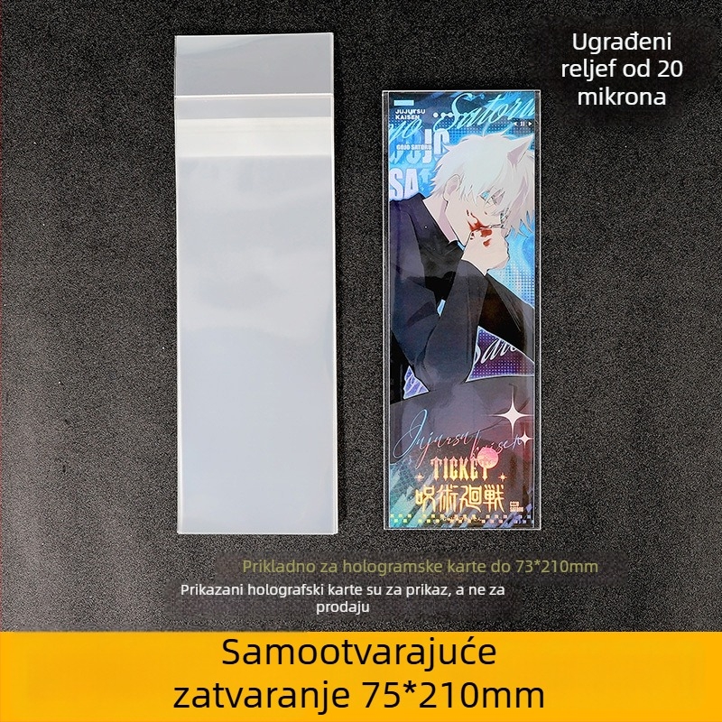Samozatvarna torbica za karte i ulaznice, OPP/CPP film, visoka prozirnost, debeli film, duljina zatvaranja 5-20 cm