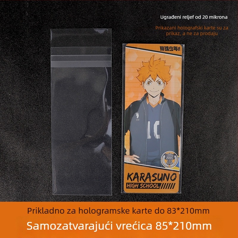Samozatvarna torbica za karte i ulaznice, OPP/CPP film, visoka prozirnost, debeli film, duljina zatvaranja 5-20 cm