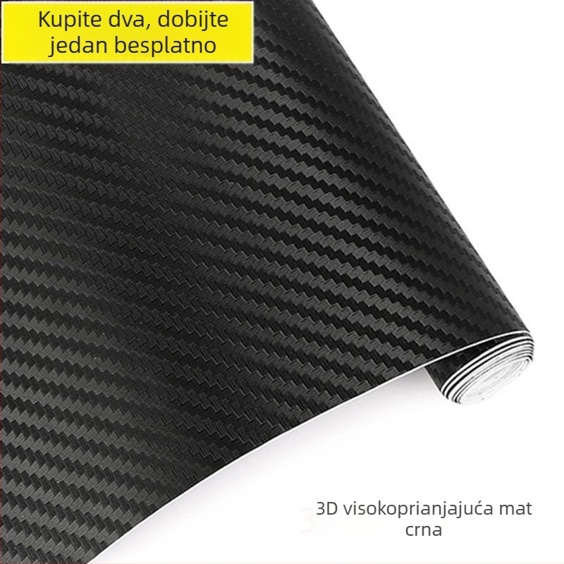 5D karbonski vinil za unutrašnjost i vanjštinu automobila – crna, 3D karbonski efekt