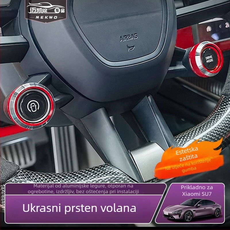 Kružni prsten za gumb volana, aluminij, model 255, Love car, za Xiaomi SU7