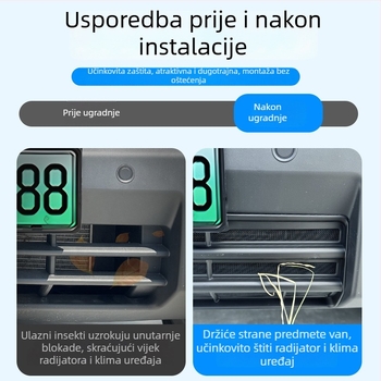 Dekorativni trak prednje rešetke za Chery ICAR03 s mrežom protiv insekata | Materijal: ABS | Kompatibilnost: Chery ICAR03