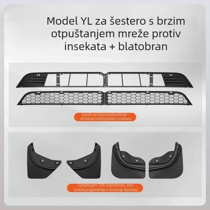Mrežasti zaštitni poklopac za ulaz zraka Tesla Model YL šestero mjesta – Broj proizvoda 125; Materijal: Drugo; Širina: Drugo; Otvor: Drugo; Marka: Drugo