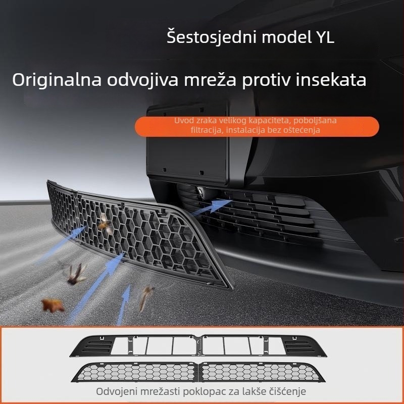 Mrežasti zaštitni poklopac za ulaz zraka Tesla Model YL šestero mjesta – Broj proizvoda 125; Materijal: Drugo; Širina: Drugo; Otvor: Drugo; Marka: Drugo