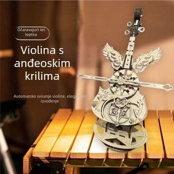 Drvena DIY glazbena kutija za violončelo – moderni minimalistički dizajn, poklon za rođendan ili maturu