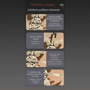 Drvena DIY glazbena kutija za violončelo – moderni minimalistički dizajn, poklon za rođendan ili maturu