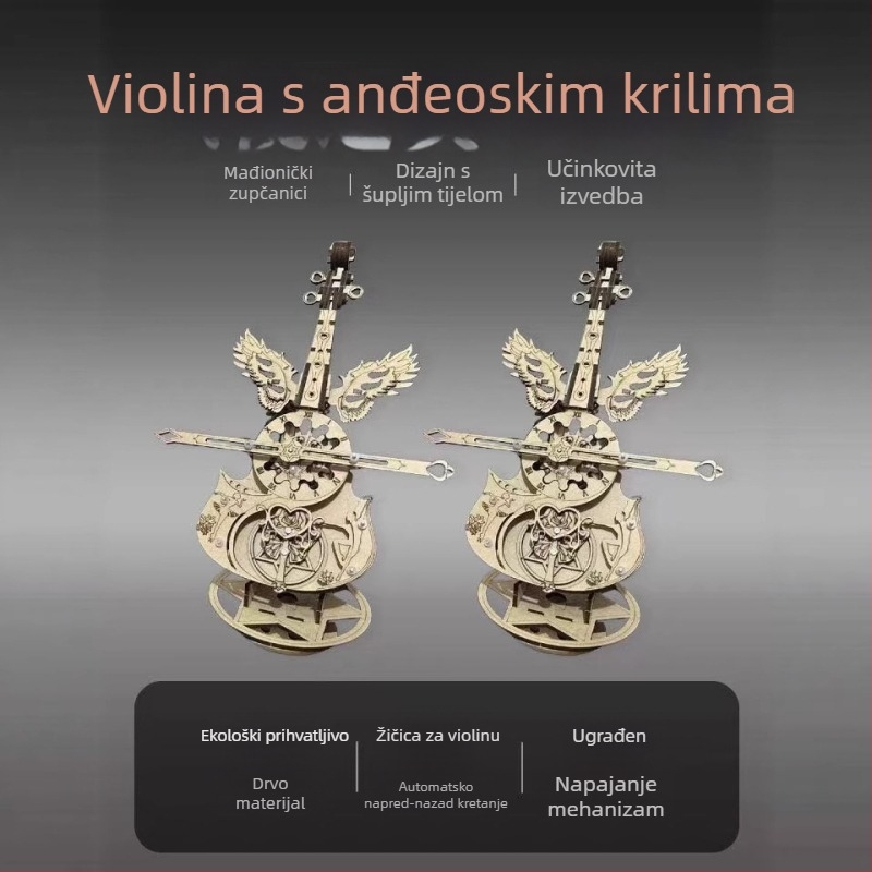 Drvena DIY glazbena kutija za violončelo – moderni minimalistički dizajn, poklon za rođendan ili maturu