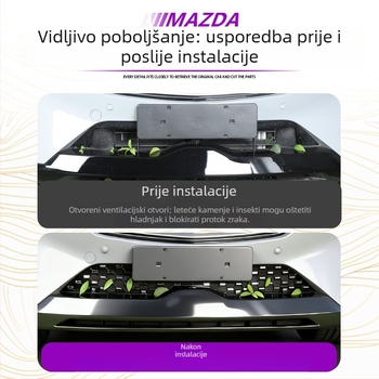 Prednja mreža protiv insekata za Mazda EZ60 — gumena + ugljično čelična konstrukcija, uklonjivi klips, marka Gangnuo