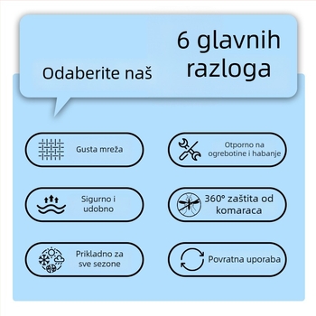 Kai Xiu Glava mreža protiv komaraca za spavanje i vožnju biciklom — prozračna mreža, bez ugradnje, univerzalna primjena