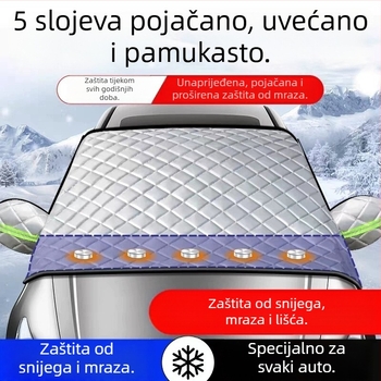 Snježni štitnik za automobil prednje staklo, univerzalni model, aluminijska folija, debeli dizajn, monokromatski uzorak