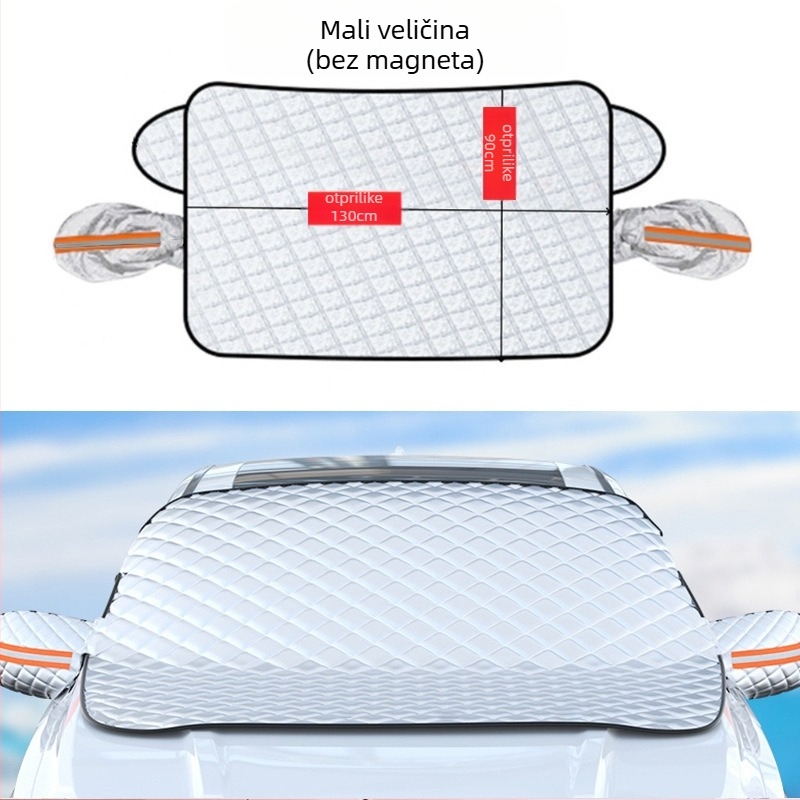 Snježni štitnik za automobil prednje staklo, univerzalni model, aluminijska folija, debeli dizajn, monokromatski uzorak