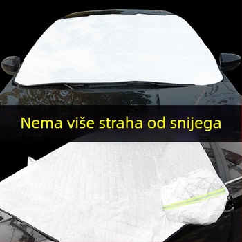 Pokrov snijega za prednje staklo automobila, debeli netkani materijal, univerzalna prilagodba, montaža karticom, 400 g