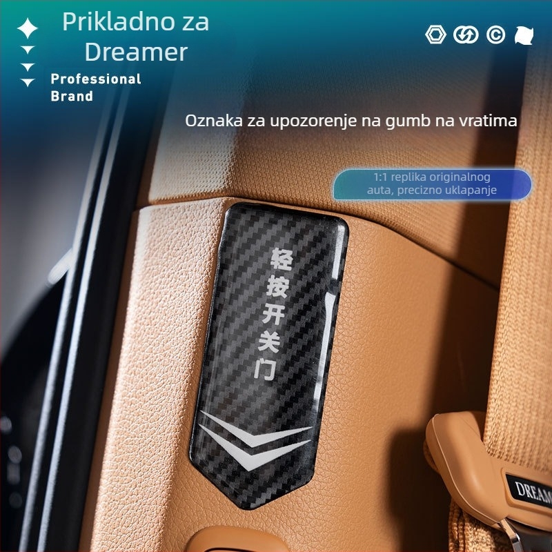 Dianbin Lantu Dreamer unutarnji automobil: upozoravajuća naljepnica za prekidač vrata, reflektirajuća sigurnost, prilagodljiva ljepilna naljepnica