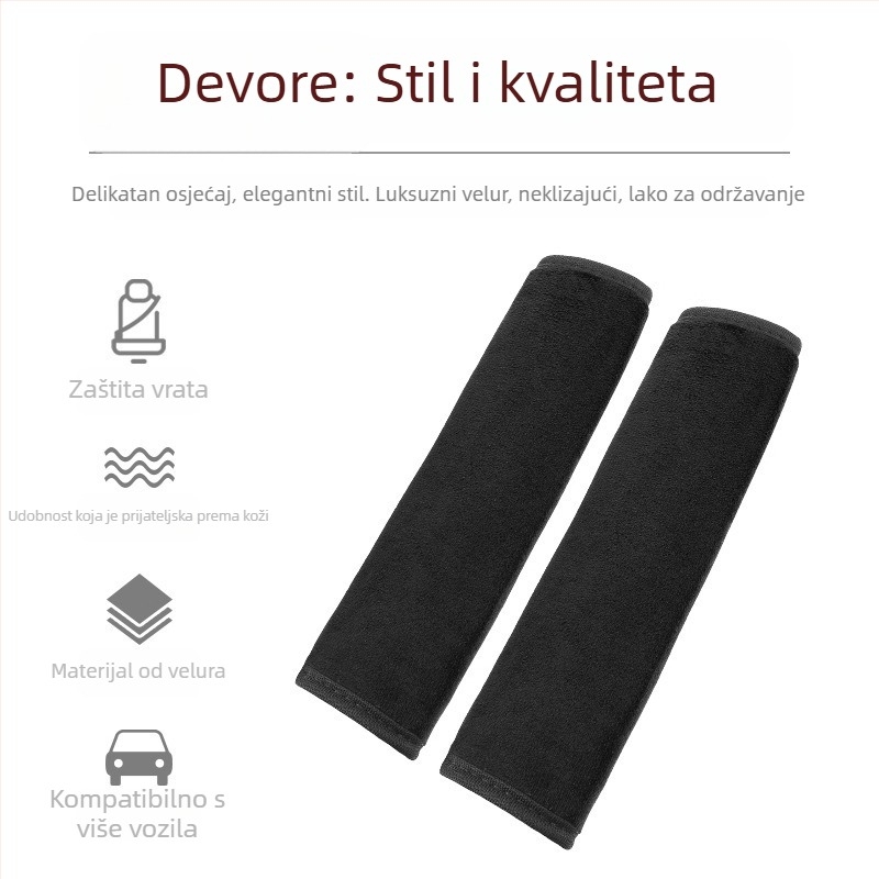 Jastučić za ramenski sigurnosni pojas automobila – plišani velur, branda Sail family; težina 0.06 kg; moguć tisak logotipa; prilagodljivo