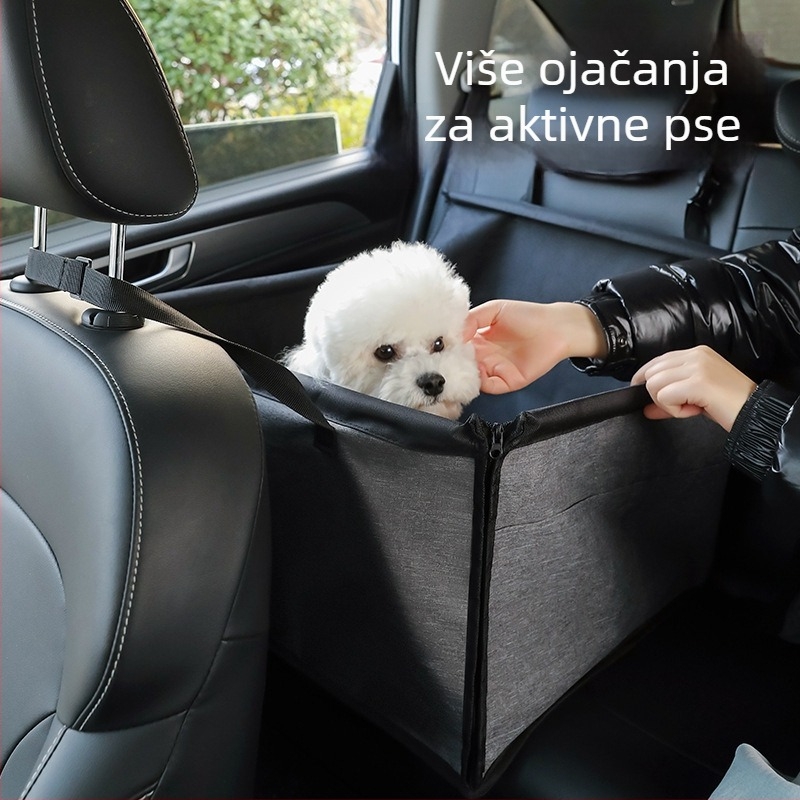 AUTOFIELD Potpuno zatvoreno gnijezdo za kućne ljubimce na stražnjem sjedalu automobila - poliester, snap-on montaža, tiskanje loga dostupno