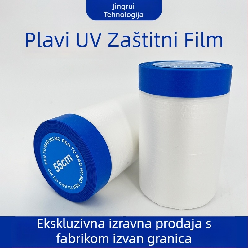 Maskirajuća folija za bojanje s UV‑otpornim japanskim papirom, PE podloga, debljina 0,7 mm, jezgro od papirnate cijevi, pogodna za unutarnje i vanjske dekoracije te maskiranje pri lakiranju automobila