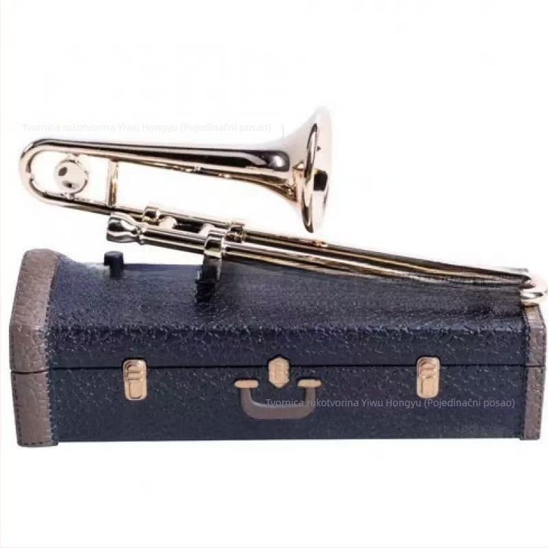 Glazbena kutija sa tužnim trombonom — smola, moderni minimalistički stil, dar za razne prigode