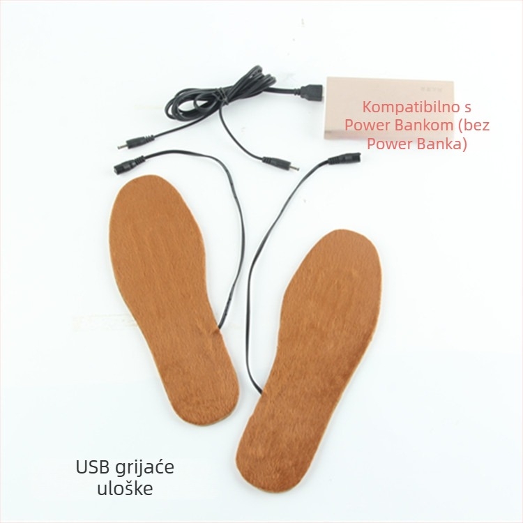 Unisex USB grijani ulošci za obuću (napajanje USB, grijanje, cijeli ulošak, vuneni filc)
