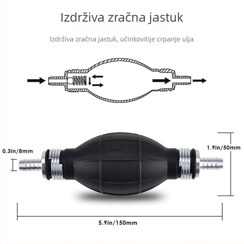 Ručna cijev za usisavanje ulja za vozilo – PVC materijal, Polyhedron marka, bez prilagođavanja, licencirana privatna etiketa