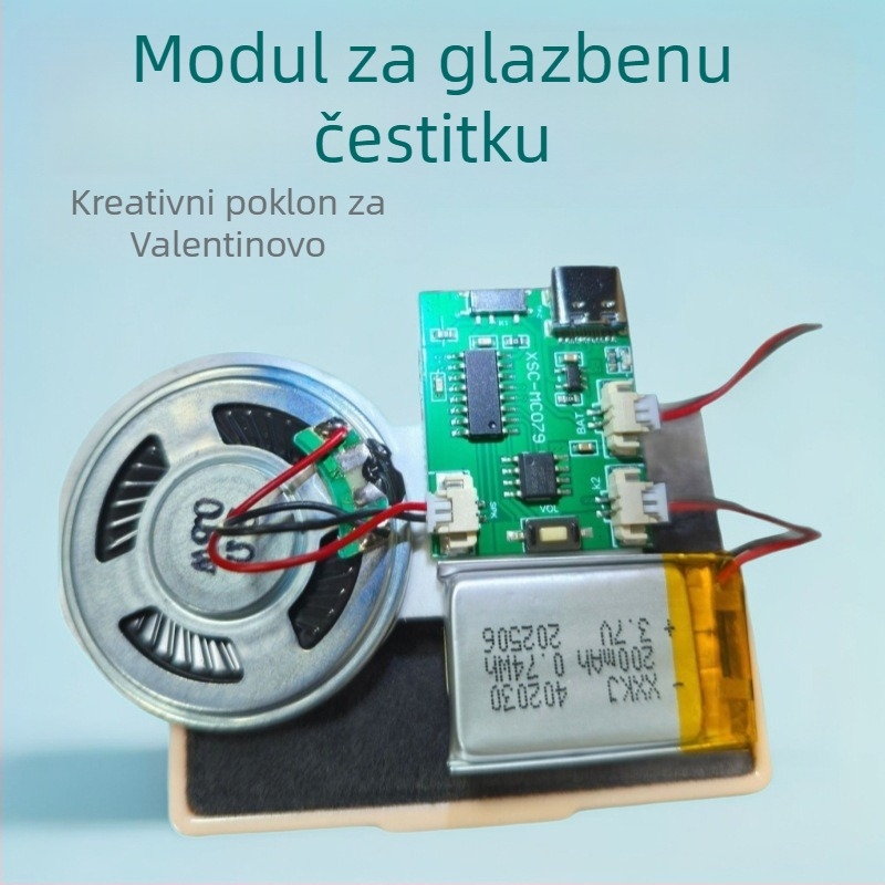 Ručni metalni USB MP3 glazbeni mehanizam s mogućnošću snimanja za glazbenu kutiju