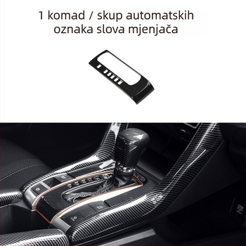ABS ploča mjenjača za 10. generaciju Honda Civica, središnja konzola, kompatibilno s 2016-2021 hatchback i sedan, težina 16 g