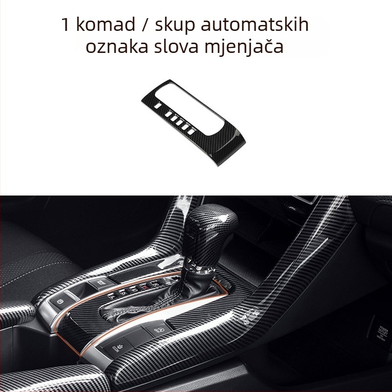 ABS ploča mjenjača za 10. generaciju Honda Civica, središnja konzola, kompatibilno s 2016-2021 hatchback i sedan, težina 16 g