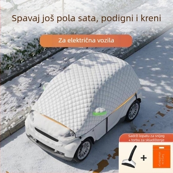 Električni snježni pokrov za prednji dio universalnog četverotočkaškog vozila, debela aluminijska folija, teleskopska ugradnja, zaštita prednjeg dijela