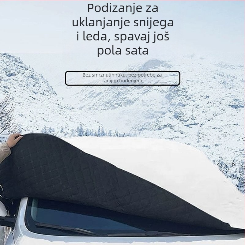 Električni snježni pokrov za prednji dio universalnog četverotočkaškog vozila, debela aluminijska folija, teleskopska ugradnja, zaštita prednjeg dijela