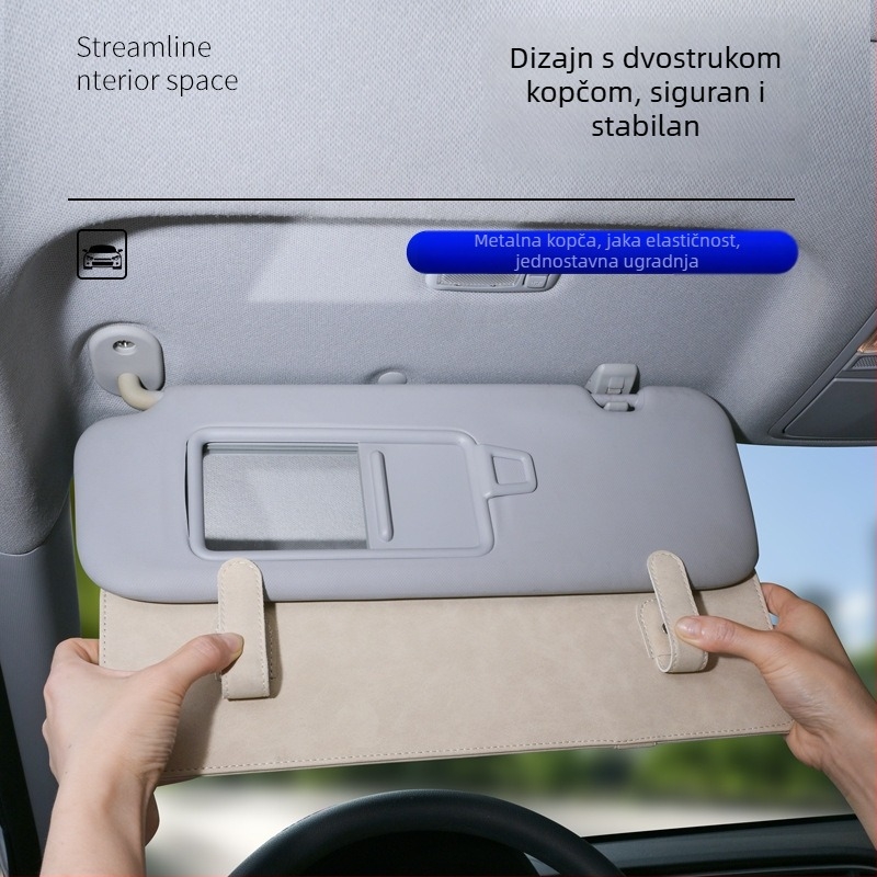 Lorsky nubuk automobilni sjenilnik s proširenjem, podesiva vizira, anti-odsjajni, ugrađena instalacija, univerzalna kompatibilnost, ispis logotipa dostupan