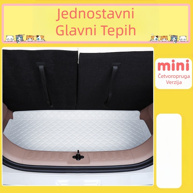 Mat prtljažnika za Wuling Hongguang s četiri vrata, unutrašnjost Hongguang Mini Macaron (treća i četvrta generacija), Materijal: TPE+XPE; Protuklizni; Prilagođeno modelu