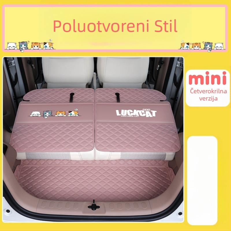 Mat prtljažnika za Wuling Hongguang s četiri vrata, unutrašnjost Hongguang Mini Macaron (treća i četvrta generacija), Materijal: TPE+XPE; Protuklizni; Prilagođeno modelu