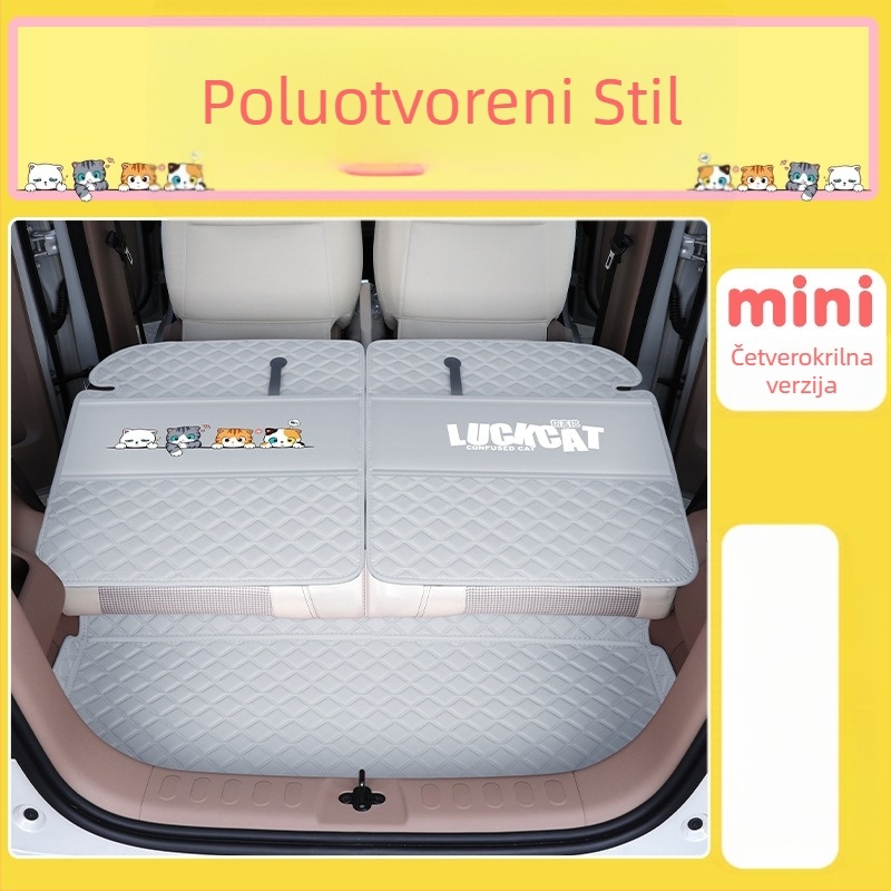 Mat prtljažnika za Wuling Hongguang s četiri vrata, unutrašnjost Hongguang Mini Macaron (treća i četvrta generacija), Materijal: TPE+XPE; Protuklizni; Prilagođeno modelu