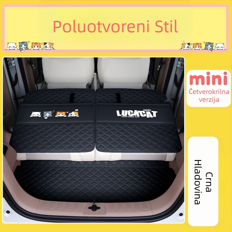 Mat prtljažnika za Wuling Hongguang s četiri vrata, unutrašnjost Hongguang Mini Macaron (treća i četvrta generacija), Materijal: TPE+XPE; Protuklizni; Prilagođeno modelu