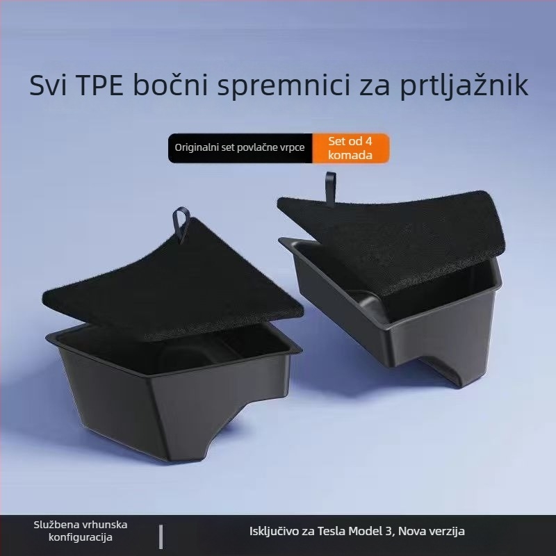Kutija za prtljažnik s bočnim džepovima za Tesla Model Y i Model 3, TPE materijal
