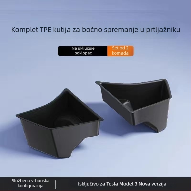 Kutija za prtljažnik s bočnim džepovima za Tesla Model Y i Model 3, TPE materijal