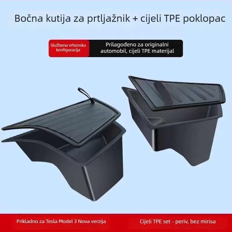 Kutija za prtljažnik s bočnim džepovima za Tesla Model Y i Model 3, TPE materijal