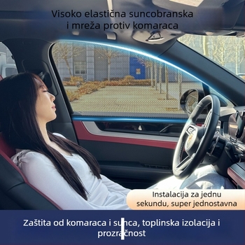 Automobilska mreža protiv komaraca za prozor, sjenilo s mrežastim uzorkom, ugradnja spojnicom