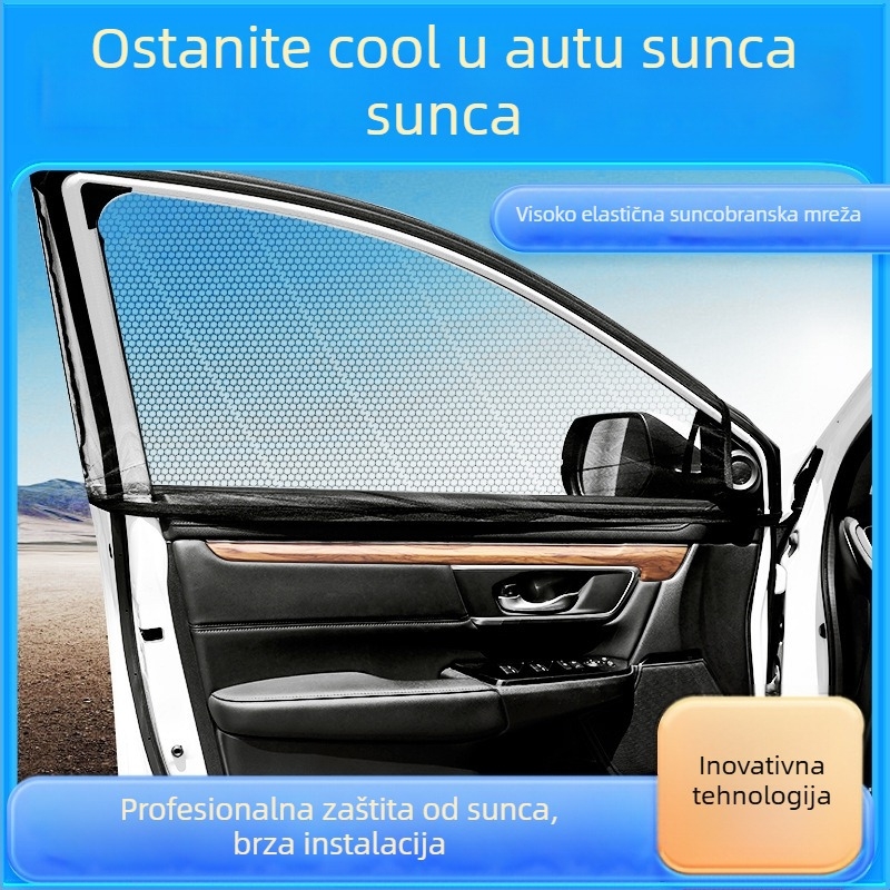 Automobilska mreža protiv komaraca za prozor, sjenilo s mrežastim uzorkom, ugradnja spojnicom