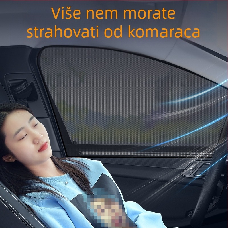 Automobilska mreža protiv komaraca za prozor, sjenilo s mrežastim uzorkom, ugradnja spojnicom