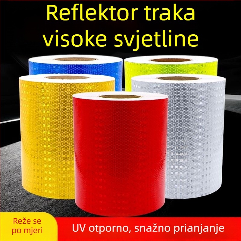 Reflektirajuća upozoravajuća naljepnica za automobil – ljepljiva traka, ugradnja: samoljepiva